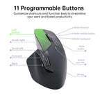 Rapoo Wireless Triple Mode Mice Ergonomic Desktop Laptop Business Office Mouse, MT760 Black, MT760mini Black, MT760 Gray, MT760mini Gray, MT760 Pink, MT760mini Pink