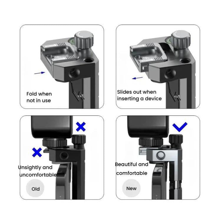 Leaplight Dual Cold Shoe All-Metal Phone Mount with 4x1/4 Inch Screw Ports & Arri Locating Holes