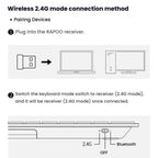Rapoo E9000G Wireless Bluetooth Keyboard Computer Laptop Cell Phone Keyboard