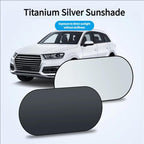 Titanium Silver Car Rear Window Sunshade Heat Insulating Shield with Suction Cup Mounted, 100 x 50cm
