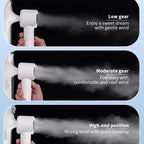 100-gear 1200mAh High Speed Handheld Fan Bladeless Mini Digital Display Small Fan, 1200mAh