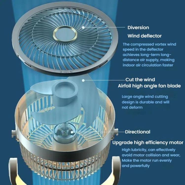 Air Circulation Fan Turbo Light Convection Standing Fan Remote Control Timer Floor Fan, USB Plug, Rechargeable