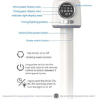 Air Circulation Fan Turbo Light Convection Standing Fan Remote Control Timer Floor Fan, USB Plug, Rechargeable