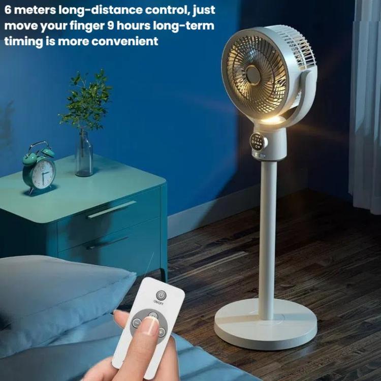 Air Circulation Fan Turbo Light Convection Standing Fan Remote Control Timer Floor Fan, USB Plug, Rechargeable