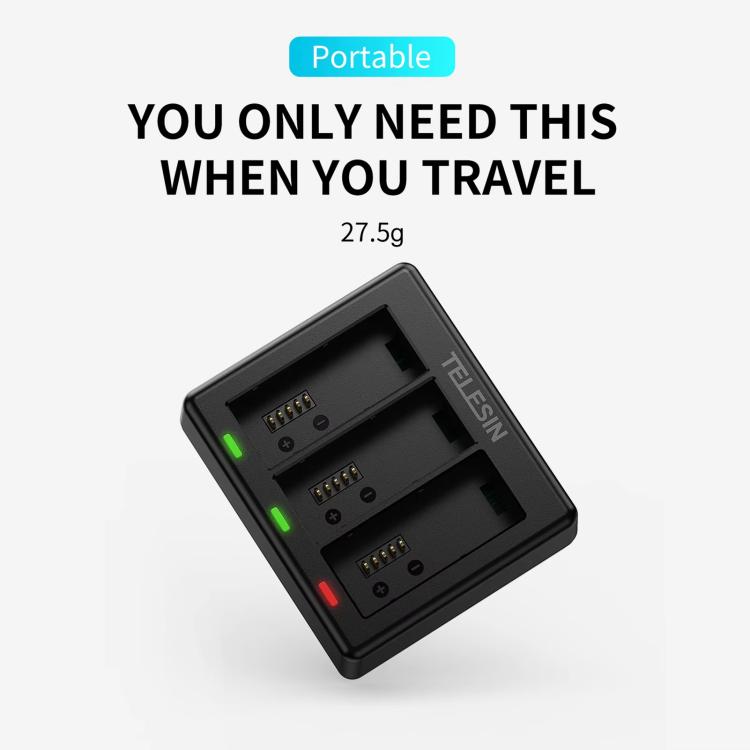 For GoPro HERO13 Black TELESIN 3 Slots Charging Base Action Camera Accessories, Charging Base
