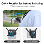 TELESIN Action Camera Neck Holder SE2.0 POV Perspective Bracket With Adjustable Chest Strap, SE2.0 Black, SE2.0 Gray