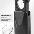 30X Jewelry Mirror Drawer-Style Telescopic Magnifying Glass With LED Lighting, 30X Telescopic With LED