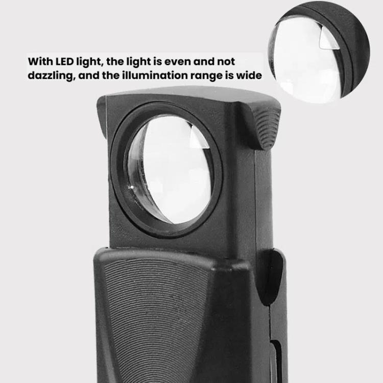 30X Jewelry Mirror Drawer-Style Telescopic Magnifying Glass With LED Lighting, 30X Telescopic With LED