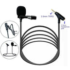 3.5mm TRRS Lavalier Microphone with Earphone Monitoring Jack Clip-on Lapel Mic, 1.5m