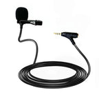 3.5mm TRRS Lavalier Microphone with Earphone Monitoring Jack Clip-on Lapel Mic, 1.5m