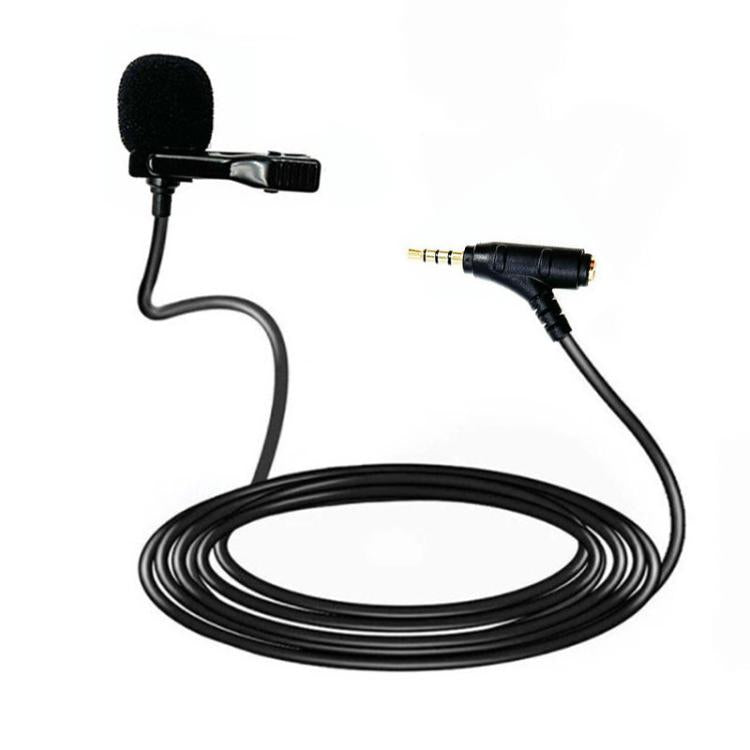 3.5mm TRRS Lavalier Microphone with Earphone Monitoring Jack Clip-on Lapel Mic, 1.5m