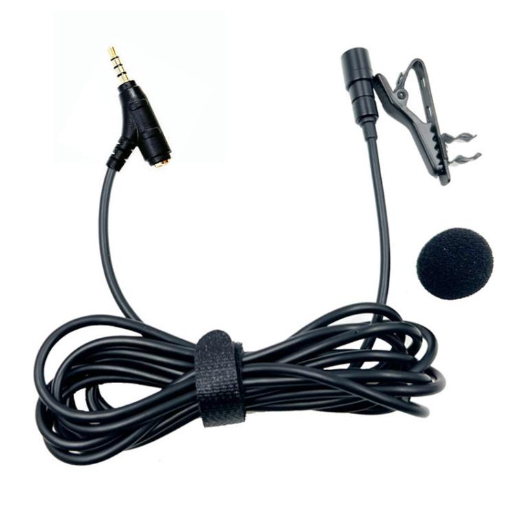 3.5mm TRRS Lavalier Microphone with Earphone Monitoring Jack Clip-on Lapel Mic, 1.5m