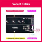 Yahboom PCIe To M.2 Adapter Expansion Board For Raspberry Pi 5 NVMe Expansion Board, Separate Board, Board + 256G SSD