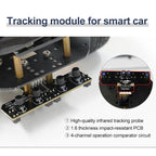 Yahboom 4 Channel Infrared Tracking Sensor Module For Smart Car Robot, Module, Module+ 6Pin Cable, With 6Pin Cable+16mm Copper Column, With 6Pin Cable+23mm Copper Column, Module+DuPont Cable, With DuPont Cable+16mm Copper Column                        ...