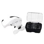 USB Charging LED Light Touch Switch Mechanical Repair Head Mounted Magnifier, 9892TSC1