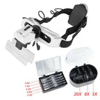 Head-mounted Magnifying Glass With LED Light 8 Different Magnification Lenses, 9892E1