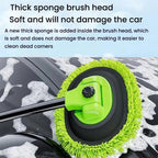 SUITU LS-444 Three-section Curved Car Wash Brush Chenille Car Wash Mop, Black Green