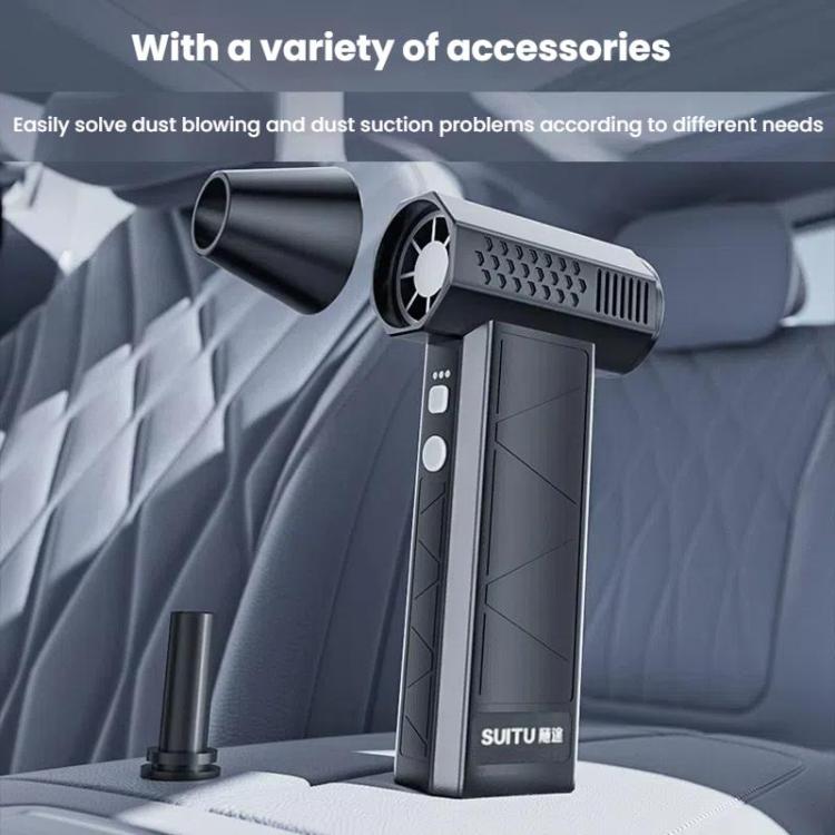 SUITU ST-8113 Outdoor Turbine Fan Home Lithium-ion Dust Blower Handheld Hair Dryer, Blower Gray, Blower Black, Blower+Vacuum Cleaner Gray, Blower+Vacuum Cleaner Black