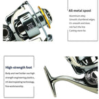 Seamless Saltwater Spinning Fishing Reel Full Metal Spool 5.2:1 Gear Ratio, YUMOSHI SJ2000, YUMOSHI SJ3000, YUMOSHI SJ4000, YUMOSHI SJ5000, YUMOSHI SJ6000, YUMOSHI SJ7000