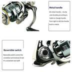 Seamless Saltwater Spinning Fishing Reel Full Metal Spool 5.2:1 Gear Ratio, YUMOSHI SJ2000, YUMOSHI SJ3000, YUMOSHI SJ4000, YUMOSHI SJ5000, YUMOSHI SJ6000, YUMOSHI SJ7000