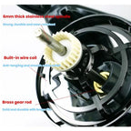 Guide Rod Structure All-Metal Spinning Reel Zero Backlash 4.7:1 Gear Ratio, Screw-In Handle for Surf Casting & Anchoring, YUMOSHI TC9000, YUMOSHI TC10000, YUMOSHI TC12000, YUMOSHI TC14000