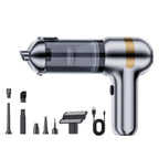 SUITU ST-6665 Pro Car Wireless Vacuum Cleaner High Power Portable Mini Handheld Blower Vacuum Cleaner, Silver Gold, With Bag Silver Gold