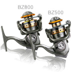 Zero-Gap Mini Spinning Reel for Rock/Ice/Raft/Lure Fishing, 5.2:1 Gear Ratio, YUMOSHI BZ500, YUMOSHI BZ800