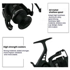 Dual Brake Fishing Reel Metal Shallow Spool & Zero-Gap Design for Long Casting, YUMOSHI KP3000, YUMOSHI KP4000, YUMOSHI KP5000, YUMOSHI KP6000, YUMOSHI KP7000, YUMOSHI KP8000