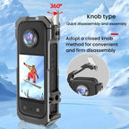 For Insta360 X3 HEPAIL AC62 Metal Rabbit Cage Magnetic Suction Horizontal Vertical Protective Frame, AC62