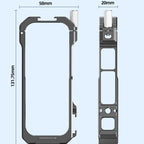 For Insta360 X3 HEPAIL AC62 Metal Rabbit Cage Magnetic Suction Horizontal Vertical Protective Frame, AC62