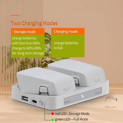 For DJI Flip YX Parallel Charger Hub Bidirectional Battery Management System, 2-way Parallel