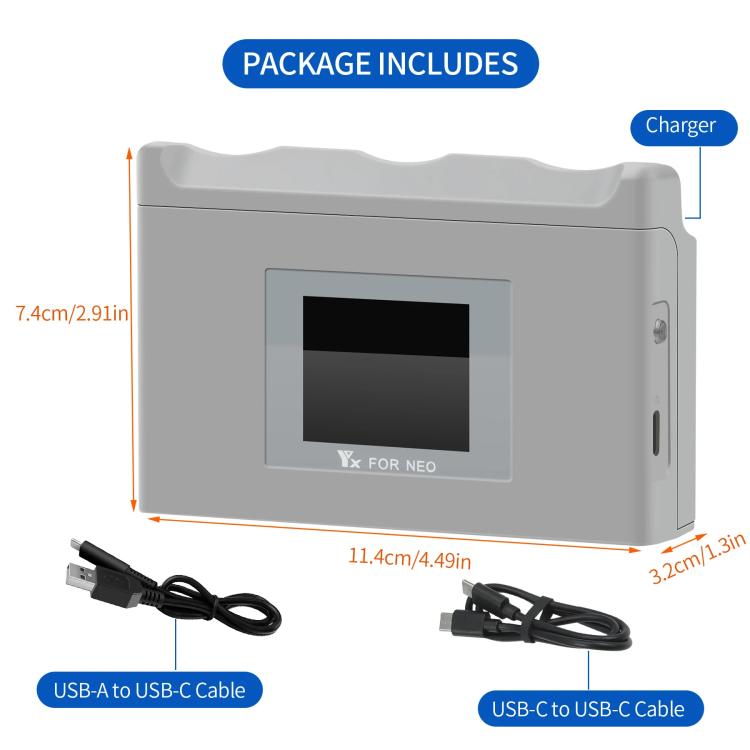 For DJI Neo Battery Charger YX 3-way Color Screen Charger Hub Charging Station, Neo 3-way Color Screen