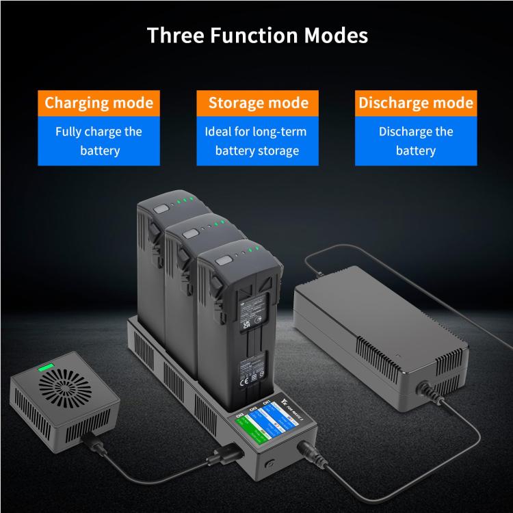 For DJI Mavic 3 Pro / Mavic 3 YX Battery Charger Discharger Hub 3-in-1 Smart Charging Station With Color Screen, US Plug, AU Plug, EU Plug, UK Plug