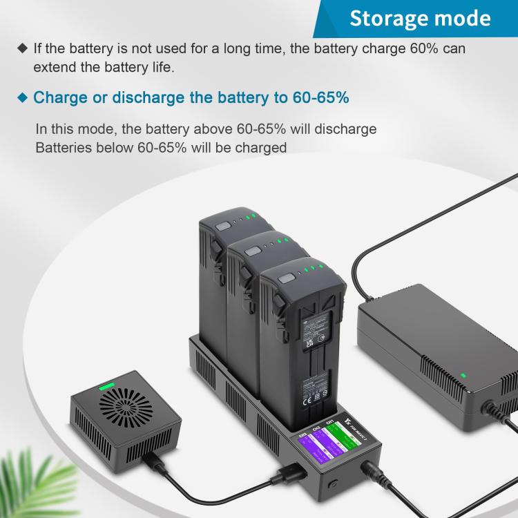 For DJI Mavic 3 Pro / Mavic 3 YX Battery Charger Discharger Hub 3-in-1 Smart Charging Station With Color Screen, US Plug, AU Plug, EU Plug, UK Plug
