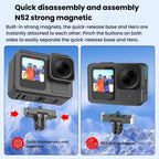 For GoPro HERO13 Black HEPAIL AC67 Magnetic Metal Quick Release Base, AC67