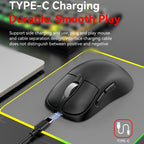Tri-Mode Wireless Gaming Mouse 24000 DPI, 6 RGB Lighting Modes, Rechargeable, Macro Programmable, Black, White, Pink, Wireless Charging Black, Wireless Charging White, Wireless Charging Pink