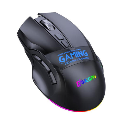 MKESPN W10 Tri-Mode Wireless Gaming Mouse 2400DPI with 9 Programmable Buttons, RGB Lighting, Type-C Rechargeable, W10