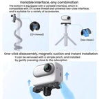 For Insta360 GO 3 / 3S HEPAIL AC-08 Aluminium Alloy Magnetic Quick Release Base, AC-08
