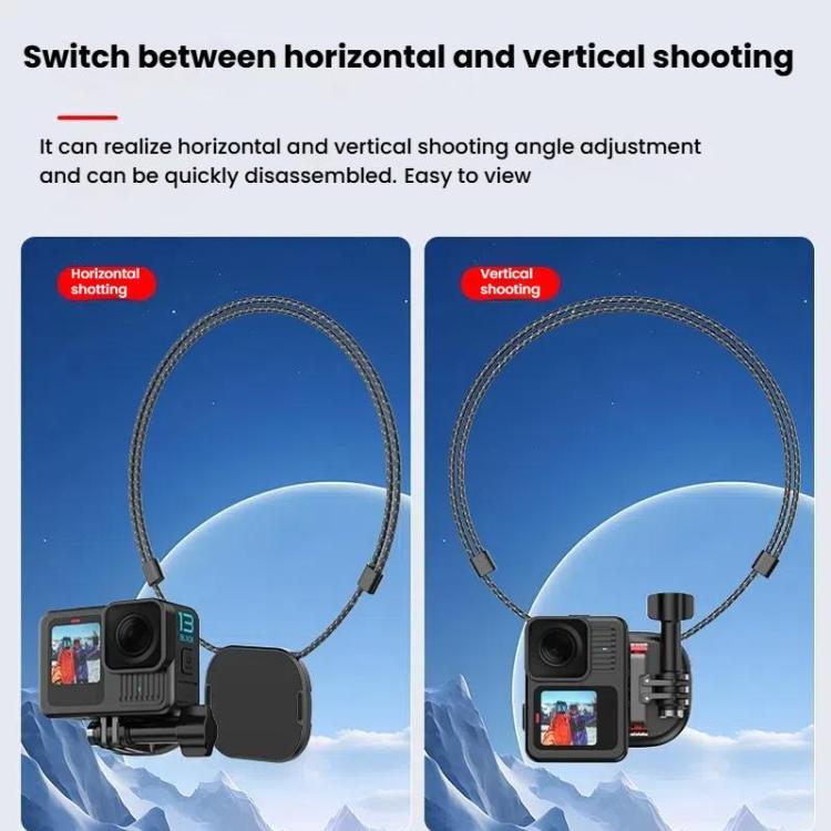 HEPAIL AC76 Action Camera Mobile Phone Magnetic Neck Strap Mount, AC76