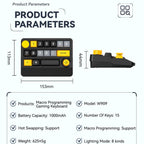 15-Key Wireless Tri-Mode Mechanical Gaming Keyboard Hot-Swappable, RGB Backlit, Macro Programmable, W909 Black Red, W909 White, W909 Black Yellow