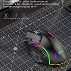 MKESPN W605 Triple-Mode 24000 DPI 12-key Wireless Gaming Mouse Macro Customization, W605
