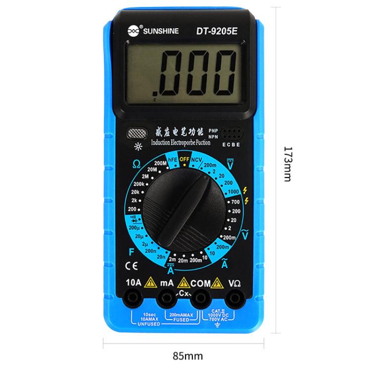High-Precision Digital Multimeter For Measuring Current Voltage Portable Repair Electrician Meter With Burn Protection, DT-9205E