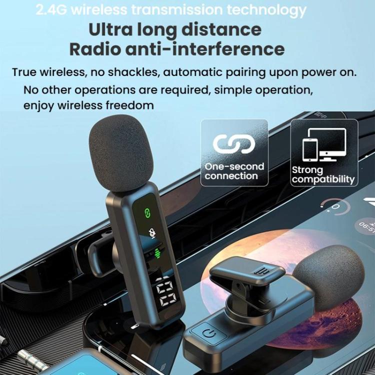 Live Noise Reduction Video Shooting Mini Mobile Phone Microphone Digital Wireless Lapel Microphone, H68 3 In 1 Single Mic, H68 3 In 1 Dual Mic, H67 Type-C Single Mic, H67 Type-C Dual Mic, H67 8 Pin Single Mic, H67 8 Pin Dual Mic