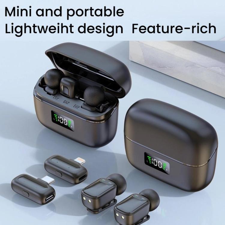 Dual Microphone Mini Wireless Finger Clip Microphone Mobile Phone Live Noise Reduction Bluetooth Microphone, Type-C, 8 Pin