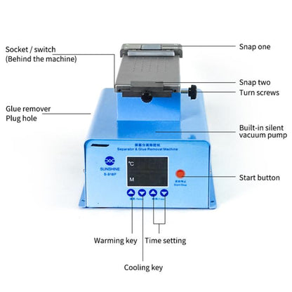 Curved Screen 360-Degree Rotation Mobile Phone Screen Separator Screen Removal Heating Table, EU Plug, S-918F