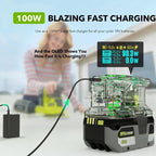 For RYOBI 18V Lithium Battery 100W Fast Charger & 145W Discharge Power Station, PSC, PSC-OB, PSC Pro, PSC Pro -OB, PSC Pro Max, PSCPM-OB