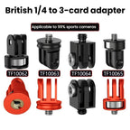 Three-Slot Adapter Camera Cage 360-Degree Rotating Connector Tripod 1/4 Inch Adapter, TFSM062, TFSM062-B, TFSM063, TFSM063-B, TFSM064, TFSM065, TFSM065-B
