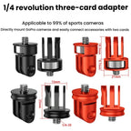 Three-Slot Adapter Camera Cage 360-Degree Rotating Connector Tripod 1/4 Inch Adapter, TFSM062, TFSM062-B, TFSM063, TFSM063-B, TFSM064, TFSM065, TFSM065-B