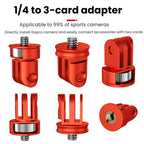 Three-Slot Adapter Camera Cage 360-Degree Rotating Connector Tripod 1/4 Inch Adapter, TFSM062, TFSM062-B, TFSM063, TFSM063-B, TFSM064, TFSM065, TFSM065-B