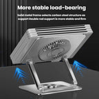 360 Rotating Laptop Stand Foldable Metal Desk Holder For 17.3 Inch Laptops Tablets, Standard Gray, Standard Silver, With Magnetic Cooling Fan Gray, With Magnetic Cooling Fan Silver, With RGB Cooling Fan Gray, With RGB Cooling Fan Silver